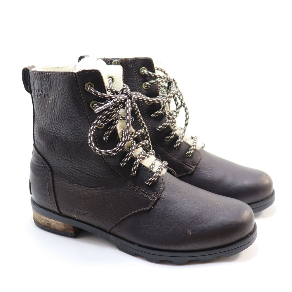 Sorel Lennox Shearling Boots 7 Brown Womens Gorpcore Winter NL3721-205
